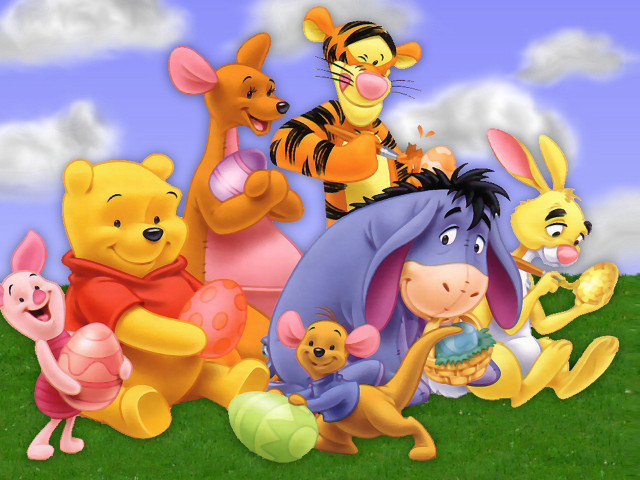 Winnie the pooh characters field free wallpaper - medium preview image