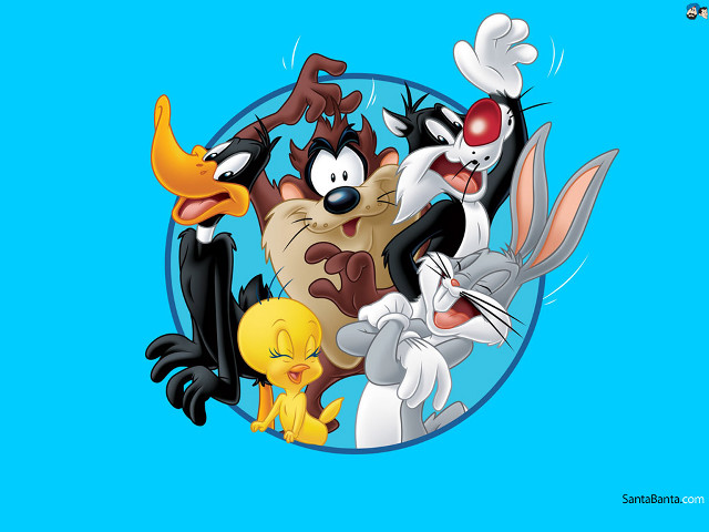 Cartoon characters circle blue background #4 free wallpaper - medium preview image