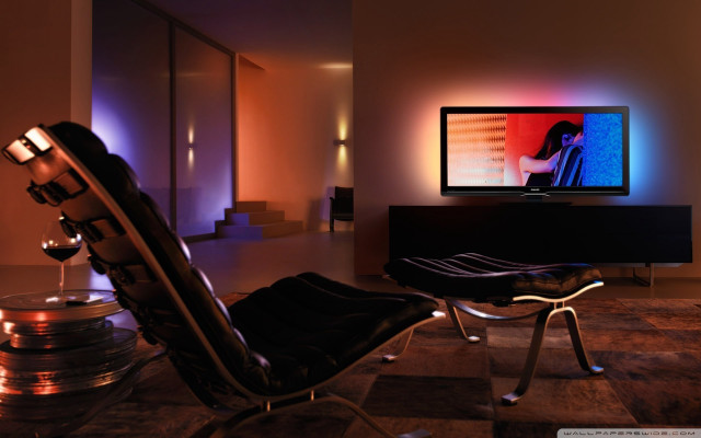 Chair television room checkered floor free wallpaper - medium preview image