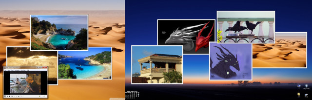 Desert collage building bird head free wallpaper - medium preview image