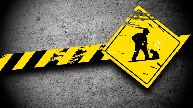 Yellow black sign walking mural free wallpaper - medium preview image