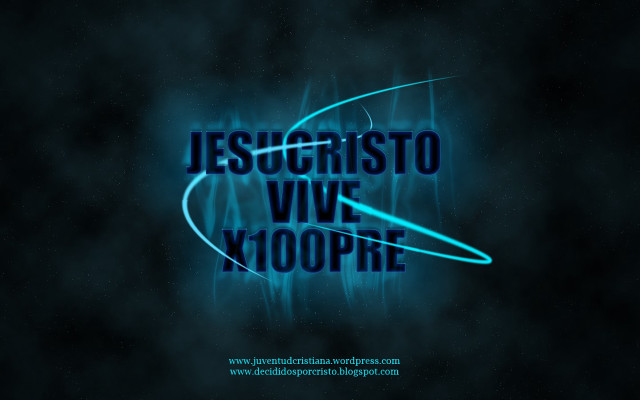 Neon blue jesus christo vive free wallpaper - medium preview image