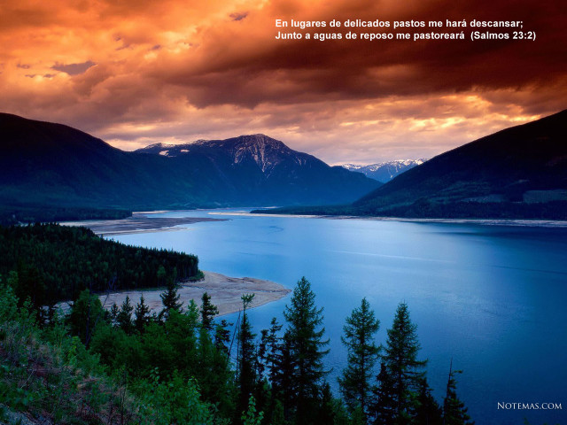Lake mountains cloudy sky bible free wallpaper - medium preview image