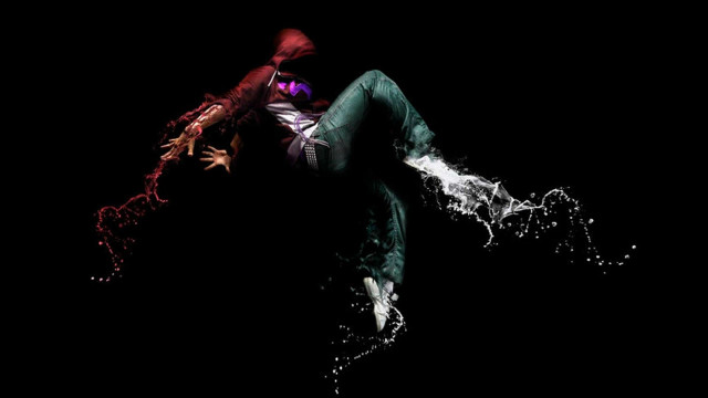 Green suit skateboard trick air free wallpaper - medium preview image
