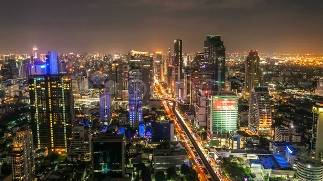 City night lights buildings traffic free wallpaper - medium preview image