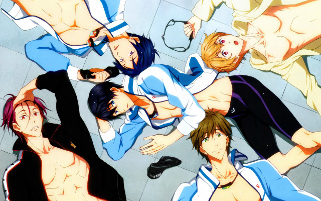 Anime characters circle room tile free wallpaper - medium preview image