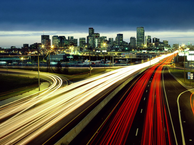 City skyline highway night light #2 free wallpaper - medium preview image