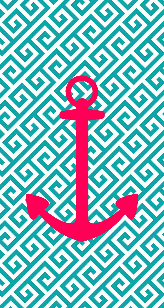 Anchor blue white maze pattern free wallpaper - medium preview image