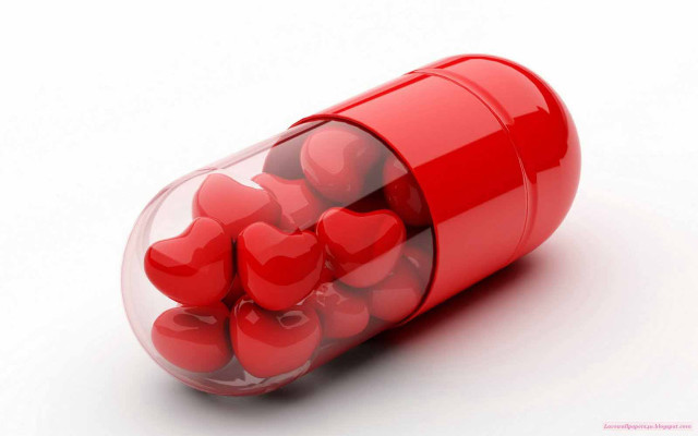 Red pill hearts white surface free wallpaper - medium preview image