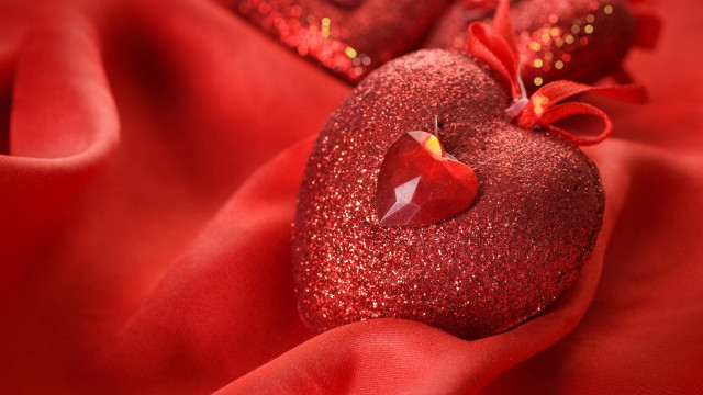 Red apple heart love bow free wallpaper - medium preview image