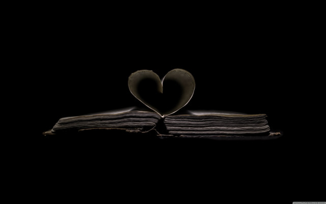 Book heart pages dark reflection free wallpaper - medium preview image
