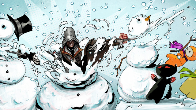 Snowmen gun snowman gun snowman free wallpaper - medium preview image