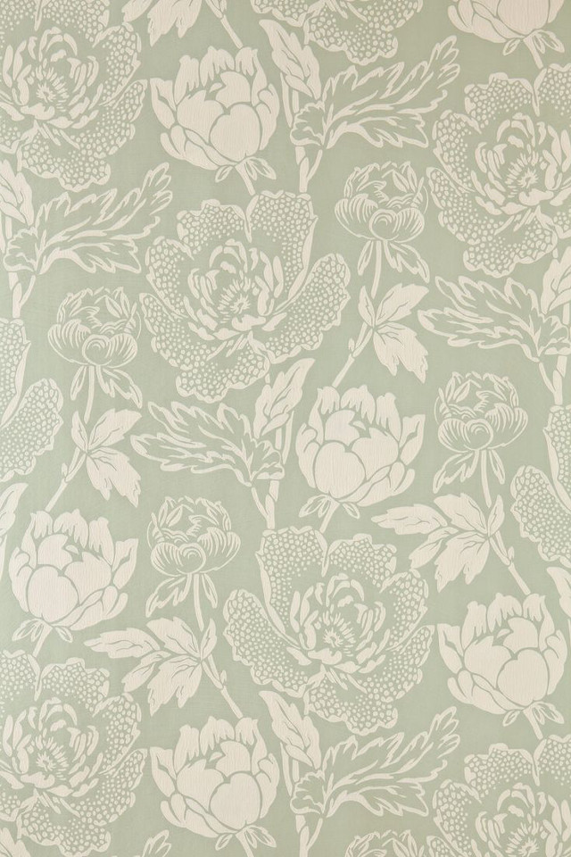 Green white floral wallpaper white free wallpaper - medium preview image