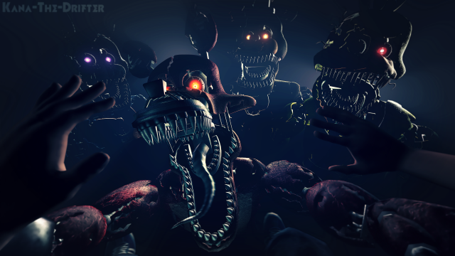 Alien creatures glowing eyes reaching free wallpaper - medium preview image