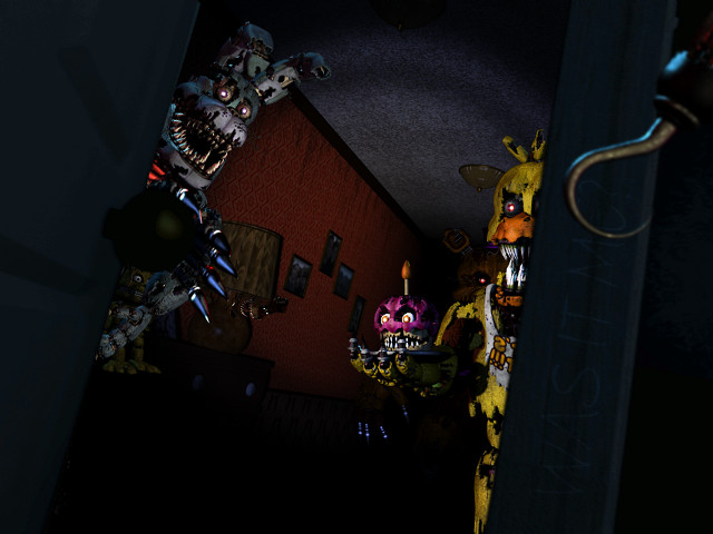 Cartoon character dark hallway creepy free wallpaper - medium preview image