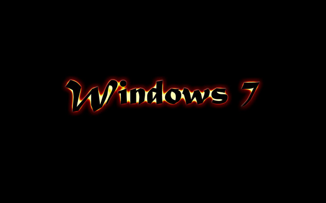 Black background windows7 red yellow free wallpaper - medium preview image