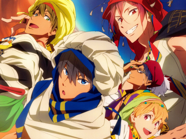 Anime characters blue sky clouds #22 free wallpaper - medium preview image