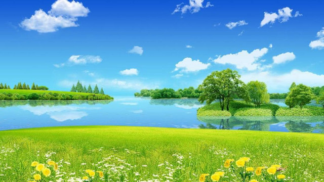 Beautiful green landscape lake trees #2 free wallpaper - medium preview image