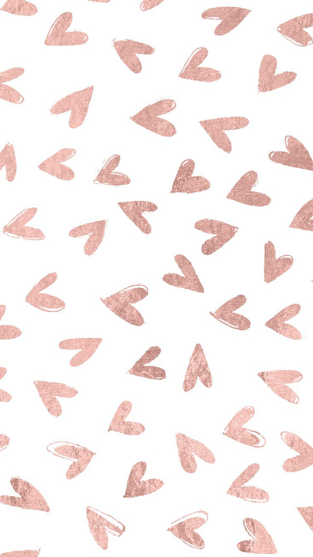 White background pink hearts pattern free wallpaper - medium preview image