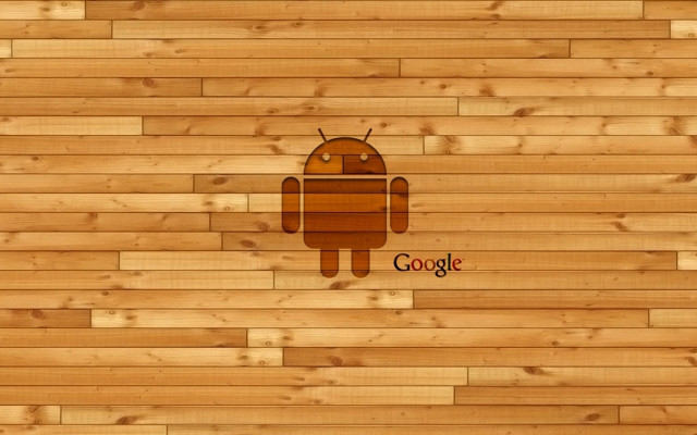 Wooden floor google logo android free wallpaper - medium preview image