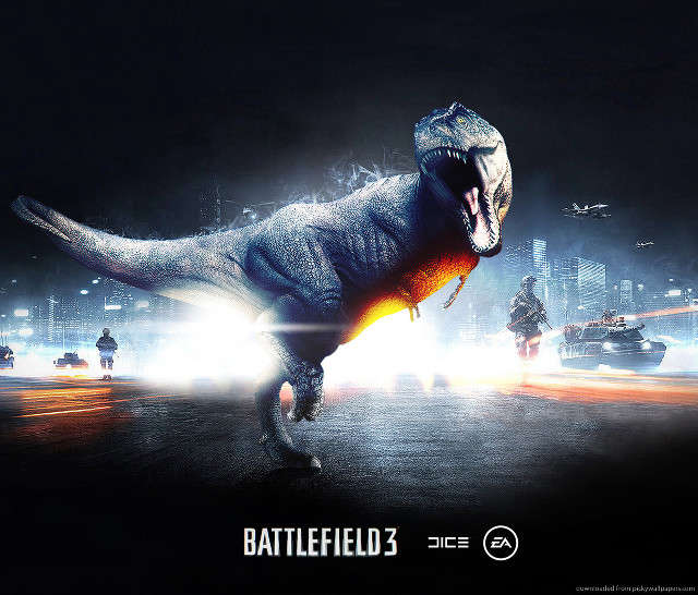 Dinosaur running dark background car free wallpaper - medium preview image