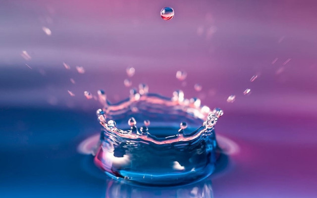 Water droplet pink blue purple free wallpaper - medium preview image