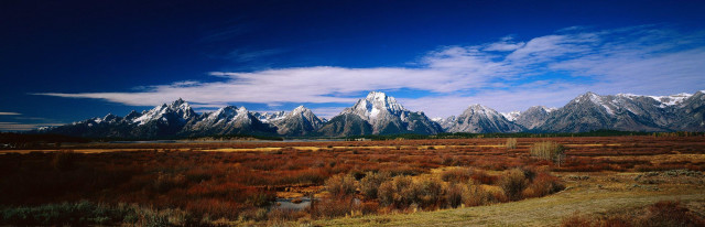 Field river mountains blue sky free wallpaper - medium preview image