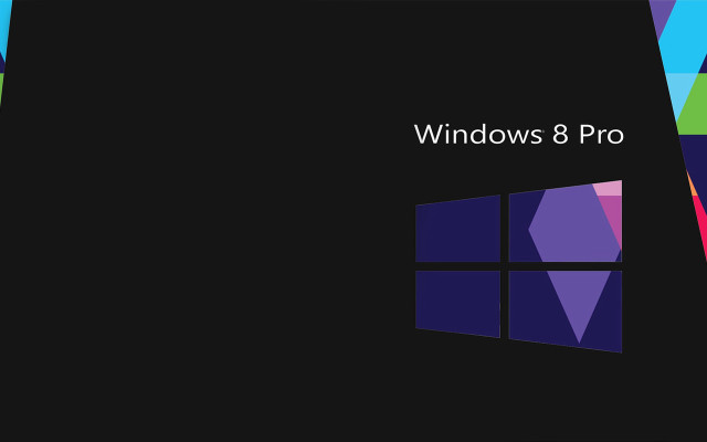 Black background colorful window8pro logo free wallpaper - medium preview image