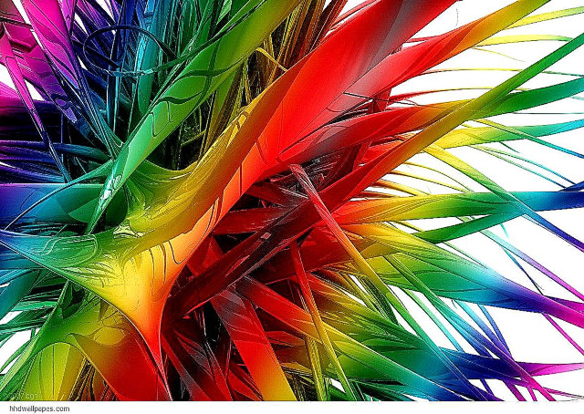 Multicolored abstract plant long leaves free wallpaper - medium preview image