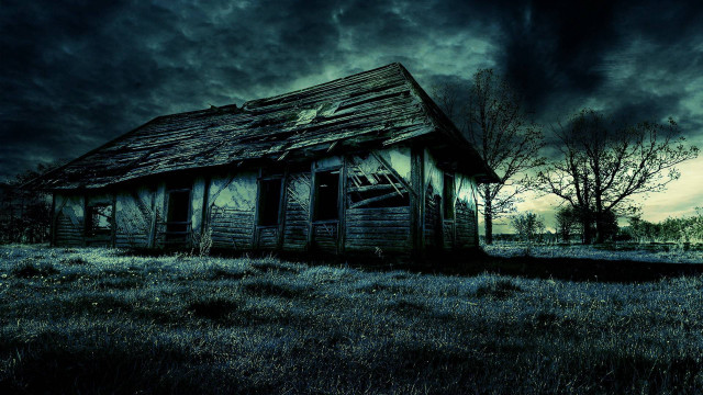 Creepy old house field dark free wallpaper - medium preview image