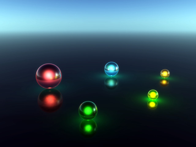 Colored balls black surface blue #2 free wallpaper - medium preview image