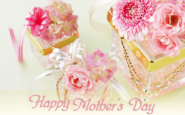Pink flowers table ribbon roses free wallpaper - medium preview image