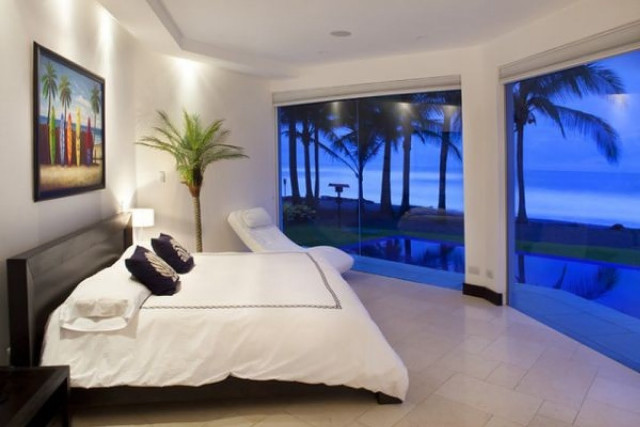 Bedroom large window white sheets free wallpaper - medium preview image