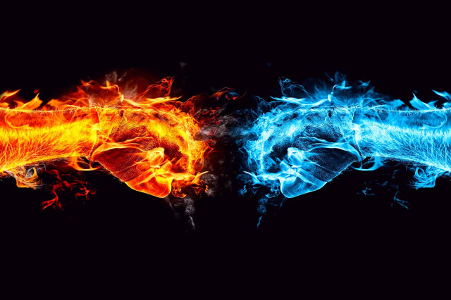 Fire ice black background image #2 free wallpaper - medium preview image