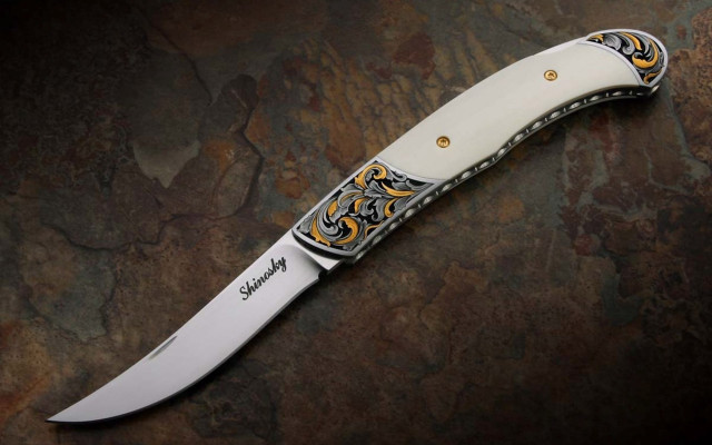 Knife gold black design handle free wallpaper - medium preview image