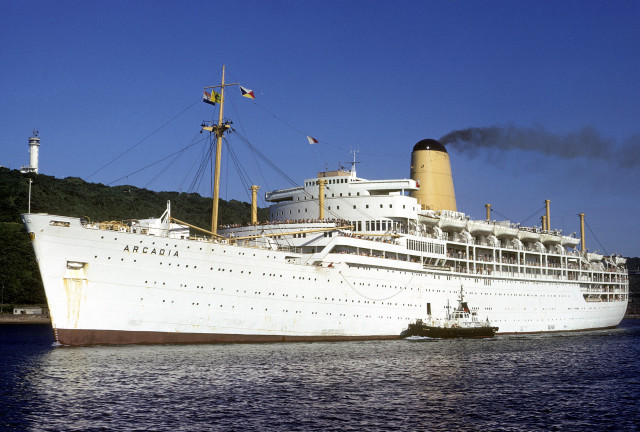 White ship ocean forest hillside free wallpaper - medium preview image