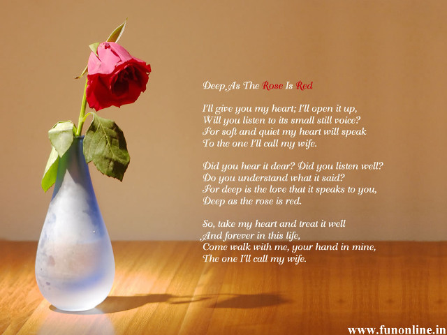 Rose vase poem tabletop lightbrown free wallpaper - medium preview image