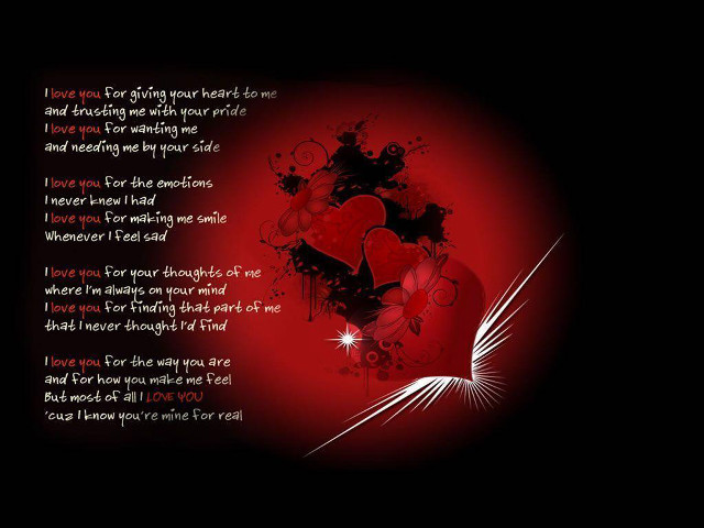 Red heart poem black background #2 free wallpaper - medium preview image