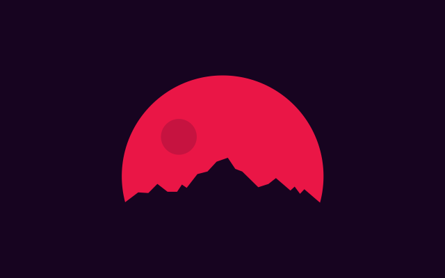 Red sun mountain black background free wallpaper - medium preview image