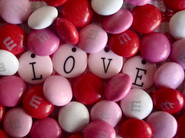 Candy pile love letters colorful free wallpaper - medium preview image