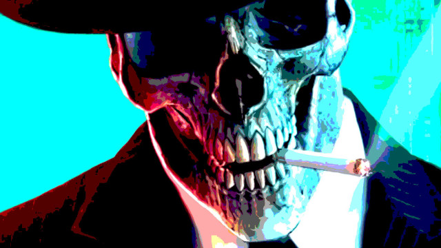 Man hat suit smoking cigarette free wallpaper - medium preview image