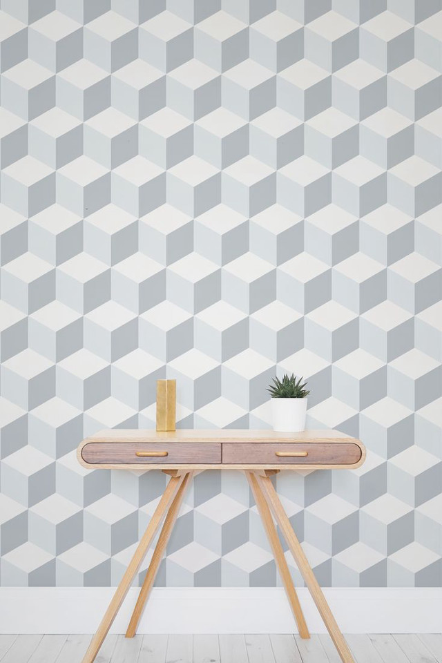 Table plant wall geometric pattern free wallpaper - medium preview image