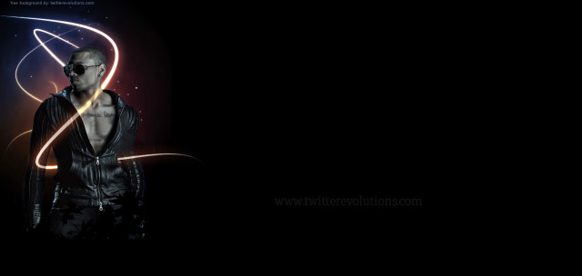 Man black leather jacket neon free wallpaper - medium preview image