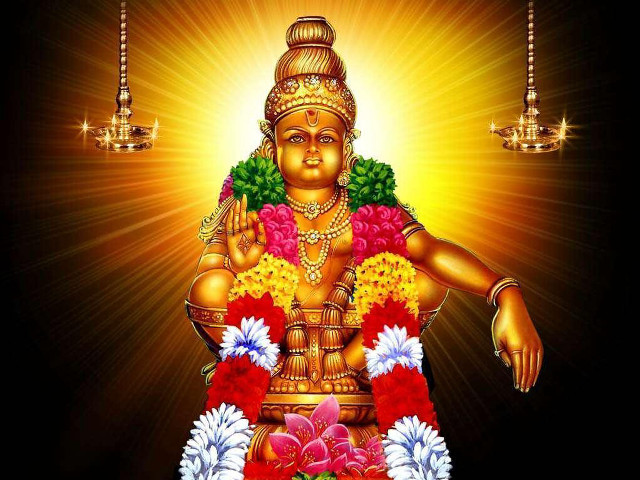 Golden statue flowers candles side free wallpaper - medium preview image