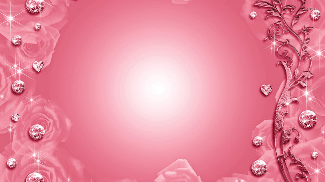 Pink rose diamond holography moon free wallpaper - medium preview image