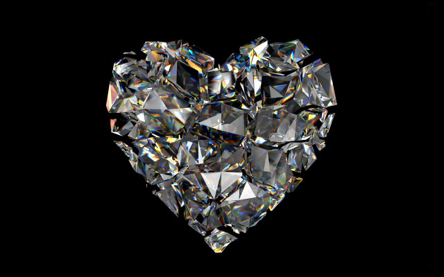 Heart shaped diamond black background #2 free wallpaper - medium preview image