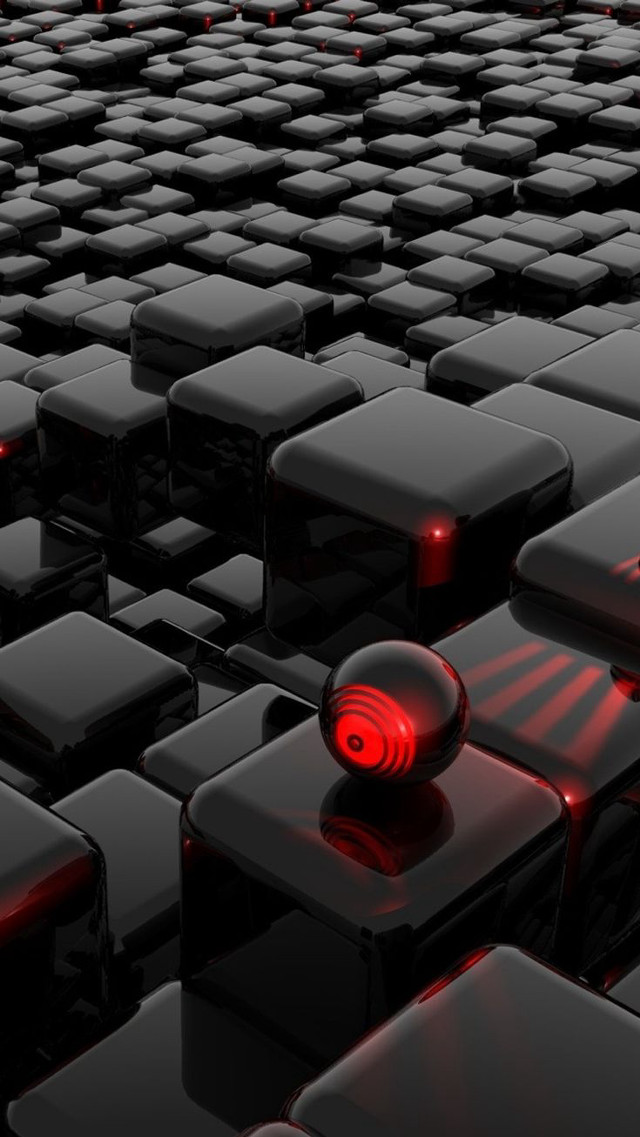 Red lit keyboard raytraced honeycomb free wallpaper - medium preview image
