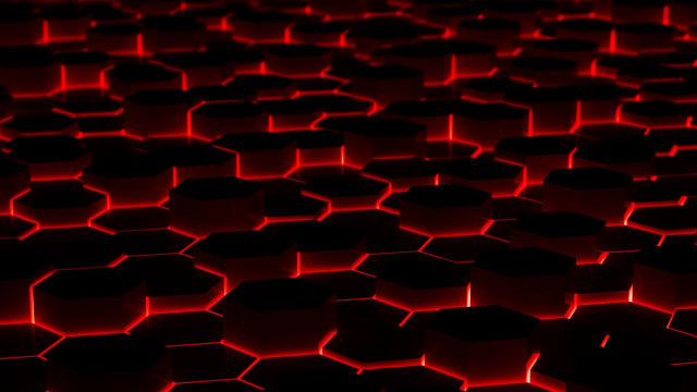 Red background hexagonal shapes pattern free wallpaper - medium preview image