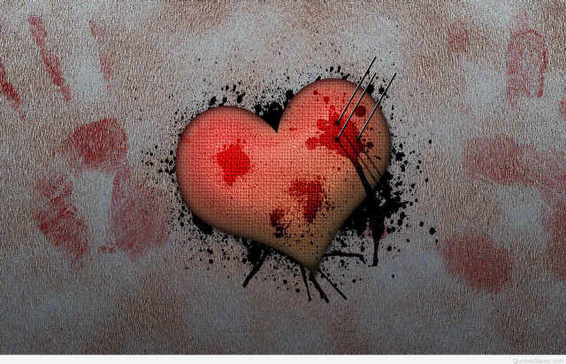 Heart blood handprints red artwork free wallpaper - medium preview image