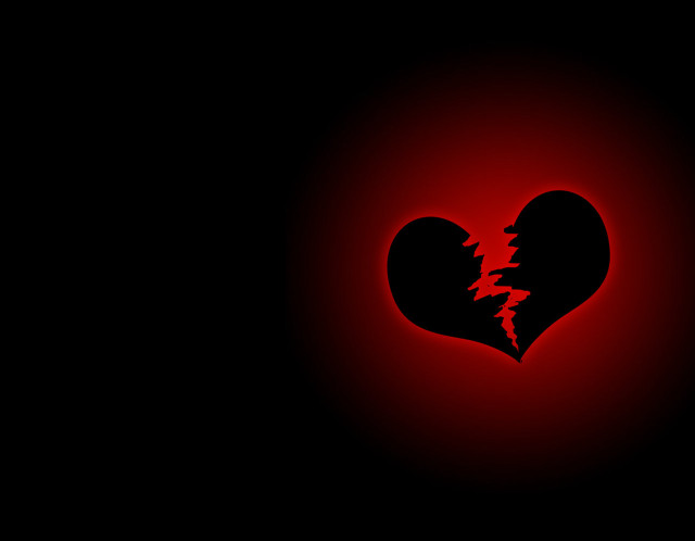 Broken heart black background red free wallpaper - medium preview image